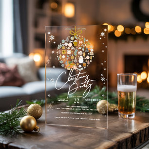 Elegante Weihnachtsfeier Festliche Feiertage Minim Acryleinladungen