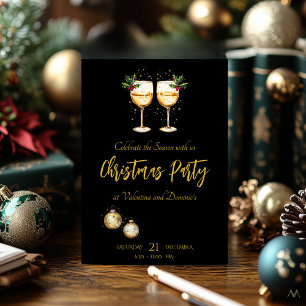 Elegante Weihnachtsfeier   Festliche Hausfeier Einladung