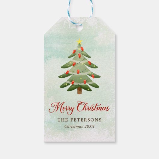 Elegante Weihnachtsfeier Geschenkanhänger (Rückseite)