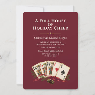 Elegante Weihnachtsfeier im Casino mit voller Bese Einladung