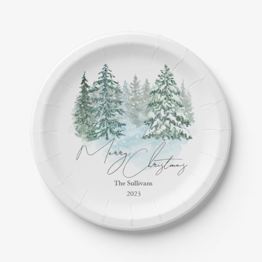 Elegante Weihnachtsfeier Pappteller (Vorderseite)
