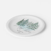 Elegante Weihnachtsfeier Pappteller (Schrägansicht)