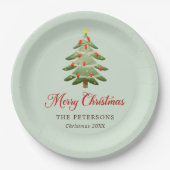 Elegante Weihnachtsfeier Pappteller (Vorderseite)