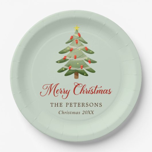 Elegante Weihnachtsfeier Pappteller (Vorderseite)