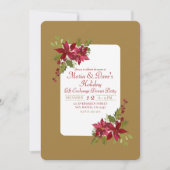 Elegante Weihnachtsfeier Poinsettia Holiday Party Einladung (Vorderseite)