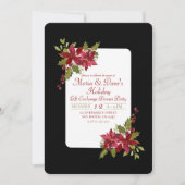 Elegante Weihnachtsfeier Poinsettia Holiday Party Einladung (Vorderseite)