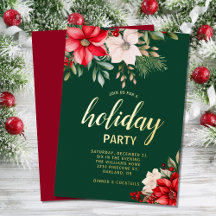 Elegante Weihnachtsfeier Poinsettia Holiday Party