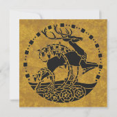 Elegante Weihnachtsfeier Reindeer Einladung (Rückseite)