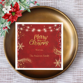 Elegante Weihnachtsfeier Rot Serviette