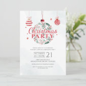 Elegante Weihnachtsfeier Rot und Grün Einladung (Stehend Vorderseite)