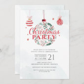 Elegante Weihnachtsfeier Rot und Grün Einladung (Vorne/Hinten)