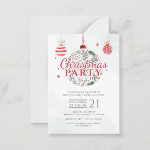 Elegante Weihnachtsfeier Rot und Grün Mitteilungskarte