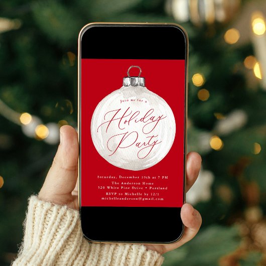 Elegante Weihnachtsfeier Roter Feiertag Einladung