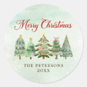 Elegante Weihnachtsfeier Runder Aufkleber (Vorderseite)