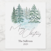 Elegante Weihnachtsfeier Weinetikett (Einzelnes Label)