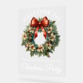 Elegante Weihnachtsfeier Willkommen Acrylschild (Winkel)