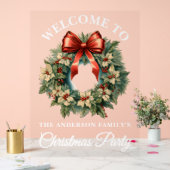 Elegante Weihnachtsfeier Willkommen Acrylschild (Hochzeit)