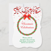 Elegante Weihnachtsfeiern in Rot und Weiß Einladung (Vorderseite)