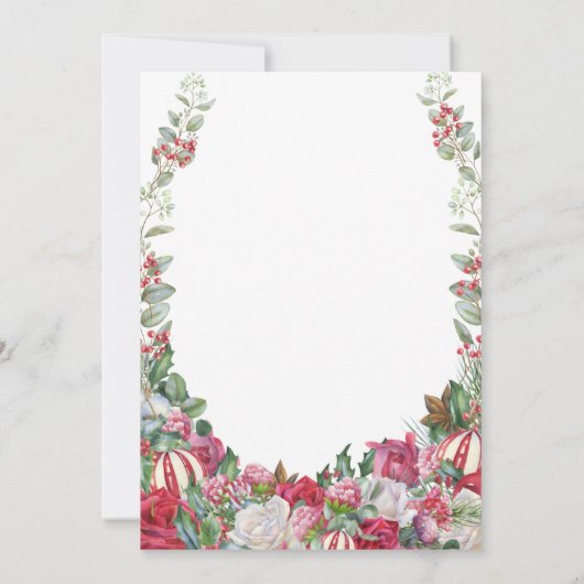 Elegante Weihnachtsfeiern in Roter Blüte Einladung (Rückseite)