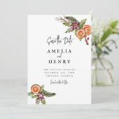 Elegante Weihnachtsfeiern retten das Datum Save The Date (Stehend Vorderseite)