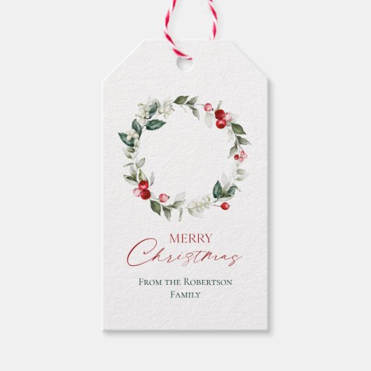 Elegante Weihnachtsfeiertag Geschenkanhänger (Vorderseite)