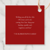 Elegante Weihnachtsfeiertag Geschenkanhänger (Rückseite)