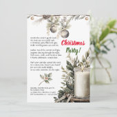 Elegante Weihnachtsfeiertage Candle Party Einladun Ankündigung (Stehend Vorderseite)