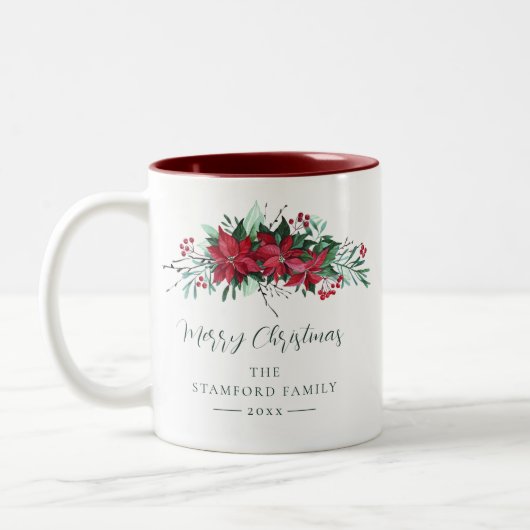 Elegante Weihnachtsfeiertage Custom Zweifarbige Tasse (Links)
