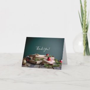 Elegante Weihnachtsfeiertage Dankeschön Card Dankeskarte