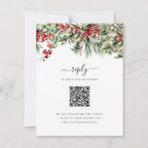 Elegante Weihnachtsfeiertage QR Code Hochzeit