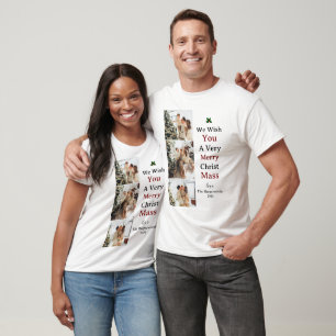 Elegante Weihnachtsfeiertage Script Family 3 Foto T-Shirt