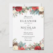 Elegante Weihnachtsfeiertage Winterhochzeit Einladung (Vorderseite)