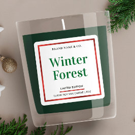 Elegante Weihnachtsfesttage Candle Packaging Quadratischer Aufkleber