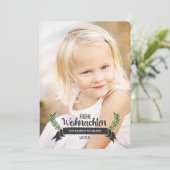 Elegante Weihnachtsfotokarten Feiertagskarte (Stehend Vorderseite)