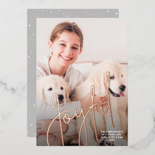 Elegante Weihnachtsfotos voller Freude Folien Feiertagskarte