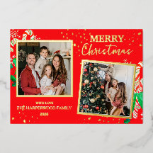 Elegante Weihnachtsfreude Gold Glanz Multi Foto