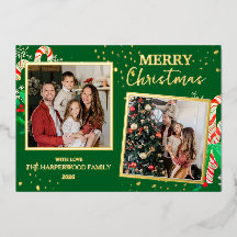 Elegante Weihnachtsfreude Gold Glanz Multi Foto