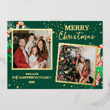 Elegante Weihnachtsfreude Gold Glanz Multi Foto