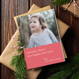 Elegante Weihnachtsfreude Himbeerrote Fotografie Feiertagskarte