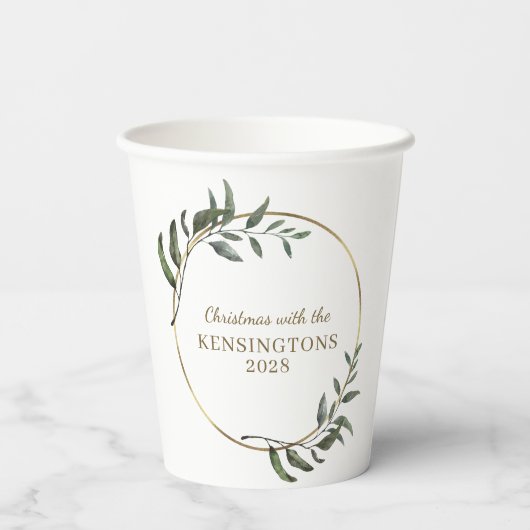 Elegante Weihnachtsgärten Pappbecher (Rückseite)