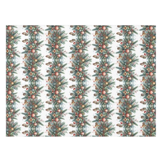 Elegante Weihnachtsgärtnerei auf Weiß Tischdecke (Vorderseite (Horizontal))