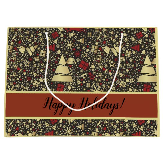 Elegante Weihnachtsgeschenktasche Große Geschenktüte (Vorderseite)