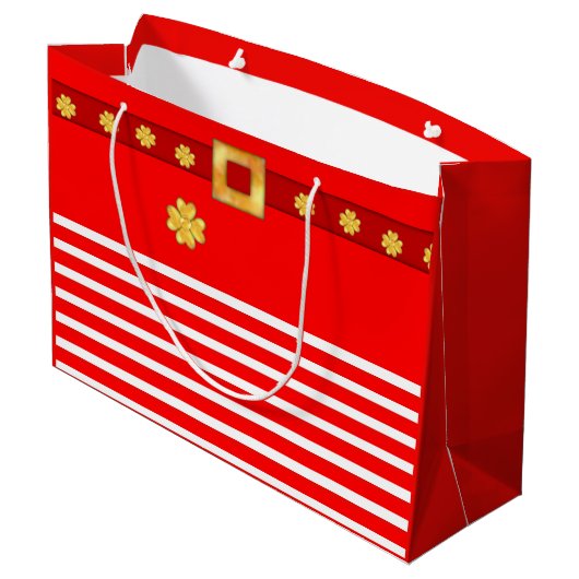 Elegante Weihnachtsgeschenktasche Große Geschenktüte (Rückseite Schrägansicht)