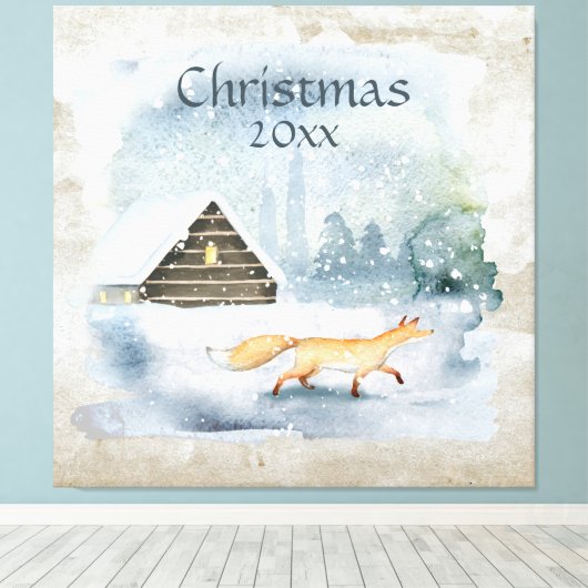 Elegante Weihnachtsgeschichte Leinwanddruck (Insitu (Holzboden))