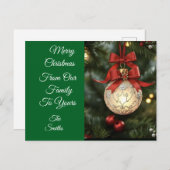 Elegante Weihnachtsgeschichtssammlung mit Red Bow Feiertagspostkarte (Vorne/Hinten)