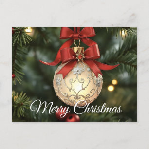 Elegante Weihnachtsgeschichtssammlung mit Red Bow Feiertagspostkarte