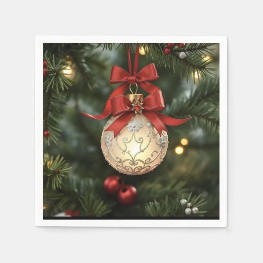 Elegante Weihnachtsgeschichtssammlung mit Red Bow Serviette (Vorderseite)