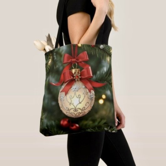 Elegante Weihnachtsgeschichtssammlung mit Red Bow Tasche