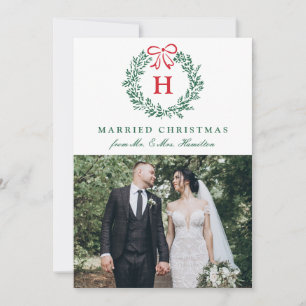 Elegante Weihnachtsgirlande für Verheiratete mit M Feiertagskarte