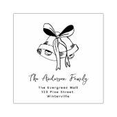 Elegante Weihnachtsglocken Familienname Rücksendea Gummistempel (Prägung)